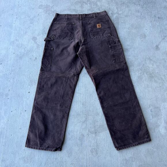 Vintage Y2K Carhartt brown double knee work wear carpenter pants - Picture 3 of 4
